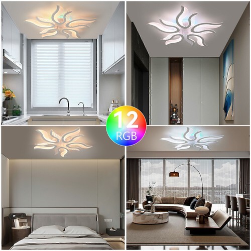 RGB LED Deckenleuchte Dimmbar Wohnzimmer Moderne Deckenlampe mit Fernbedienung - Bild 8 von 17