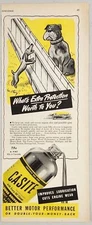 1948 Print Ad Casite Improves Engine Lubrication Big & Little Dog Cartoon