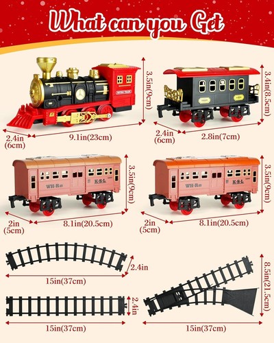 Electric Train Sets w/Smokes, Lights & Sound, Toddler Model Trains for Kids - Picture 4 of 6