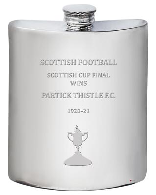 PARTICK THISTLE FC Scottish Cup Total Wins History Pewter 6oz Flachmann