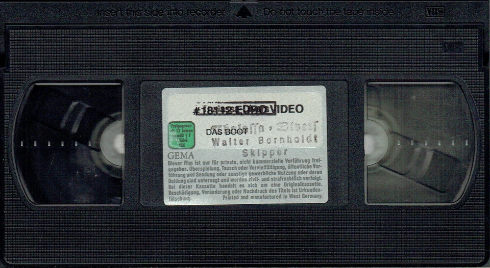 (VHS) Videokassette - Das Boot - Jürgen Prochnow, Herbert Grönemeyer (1981) - Bild 2 von 2