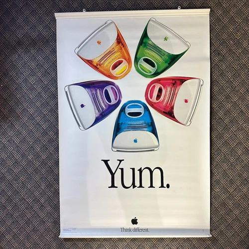 RARE VERSION 2-SIDED VINYL iMAC _APPLE COMPUTER_Think different Campaign 39"x26"