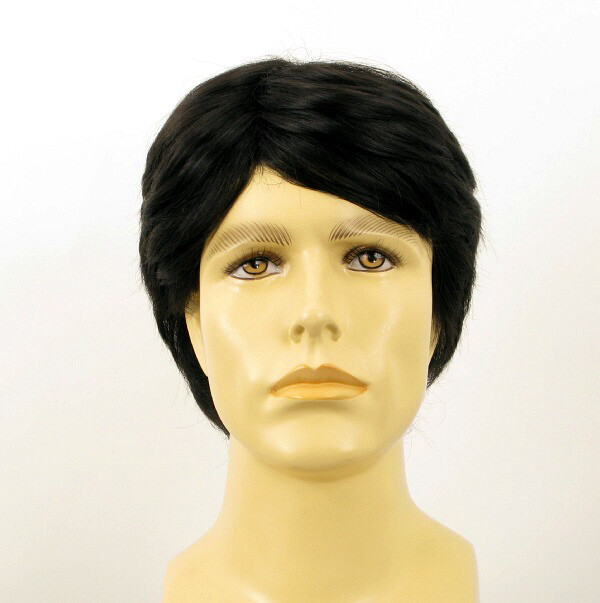 Perruque en cheveux 100% naturels pour homme OLIVIER 1B noir