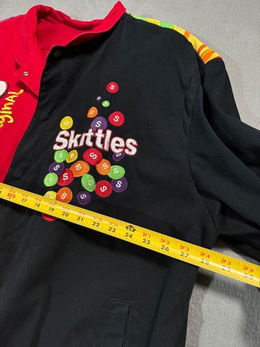 Vintage Skittles JH Design Nascar Varsity Bomber Y2K Sports Jacket Sweater 3XL - Picture 11 of 16