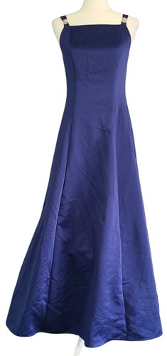 Betsey & Adam Prom Flare Gown Dark Blue Size 8 By Jaslene - Picture 14 of 14