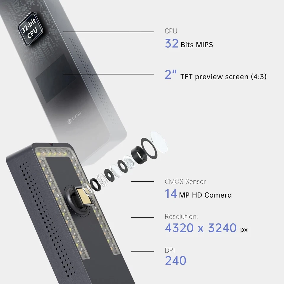 CZUR Aura Pro 14MP Portable  Document / Book Scanner from Czur UK - Image 4 of 4