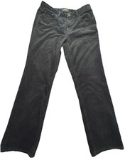 Eddie Bauer Black Corduroy Women  s Straight Leg Mid Rise Pants Size 8