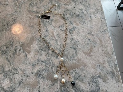 Cascading PTC 925 Sterling Silber Gold Wash Echt Perlenkette Halskette Neu mit Etikett