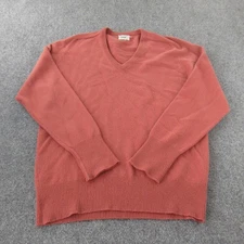 Turnbull & Asser Sweater Mens Large Red V Neck Cashmere Hand Framed England Knit