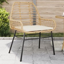 Garden Chair Brown PE rattan Medium Removable Covers