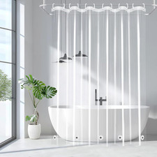 Eurcross 9G Clear Shower Curtain Liner 72 X 78 Inches Long with 5 Magnet Weights