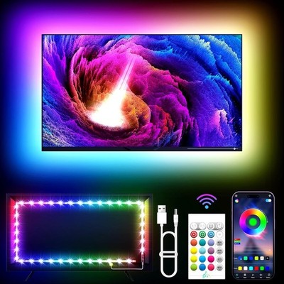 Dynamic 11.5ft RGB Backlight for 32-55 Inch TVs - Easy Install with Remote & App
