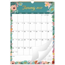 2027 Wall Calendar - 12 Month Vertical, 12"x17", Jan-Dec, Large Ruled Blocks