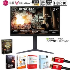 LG 27" UltraGear QHD 180Hz 1ms IPS Gaming Monitor 26 Months Protection Bundle