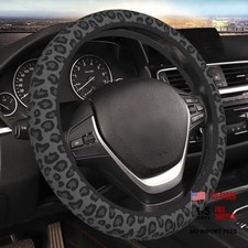 Black Leopard Cheetah Steering Wheel Cover For Women Girls - Anti-slip High Black Leopard Cheetah Steering Wheel Cover For Women Girls - Anti-slip High