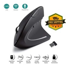 Vertical Ergonomic Wireless Mouse 2.4GHz Adjustable DPI Pain Relief 6 Buttons