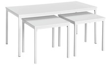 Toby Nest of 3 Coffee Tables White For Small Living Rooms Compact