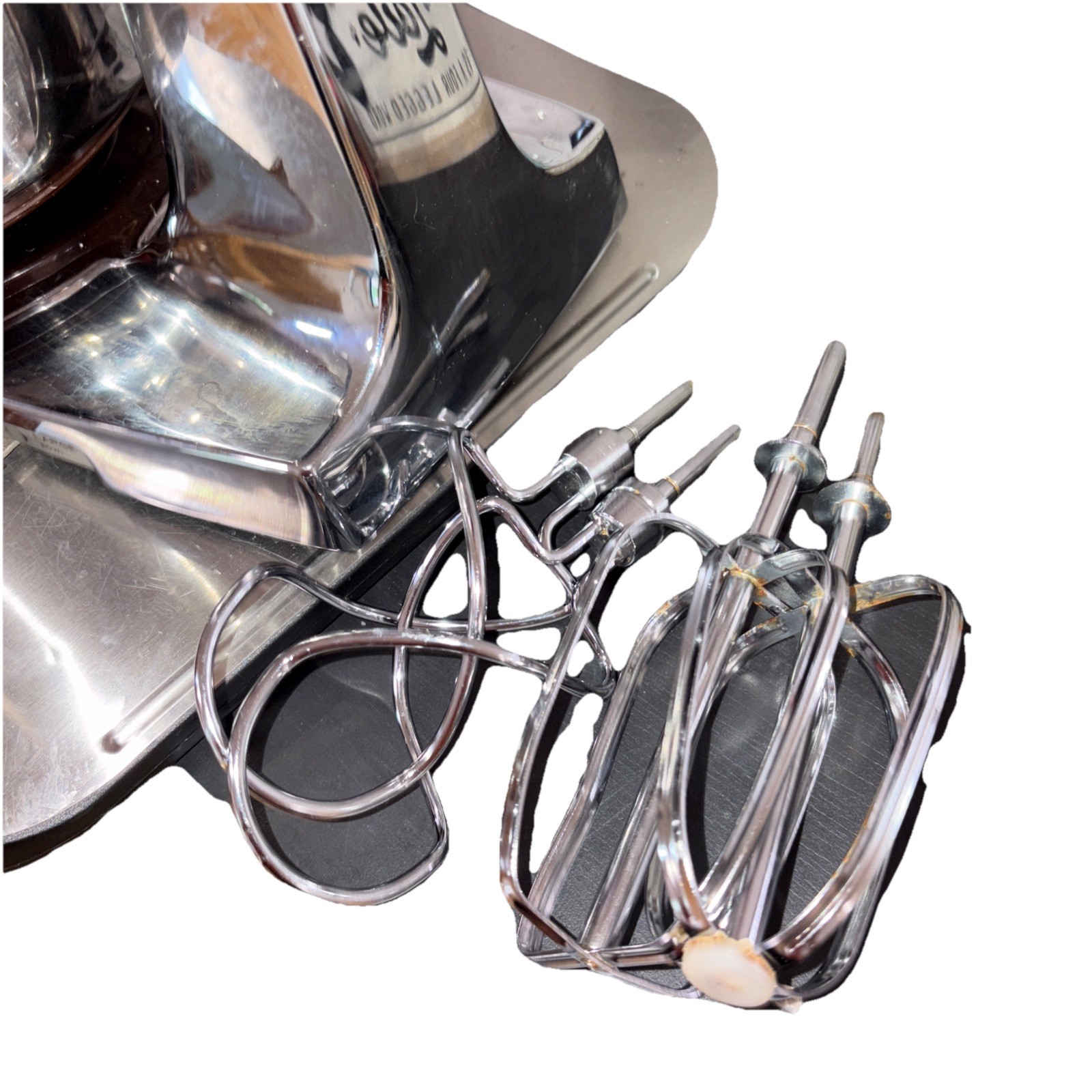 Vtg. Chrome Sunbeam Mixmaster 12 Speed Stand Mixer-2 Bowls4 Beaters- Works Great