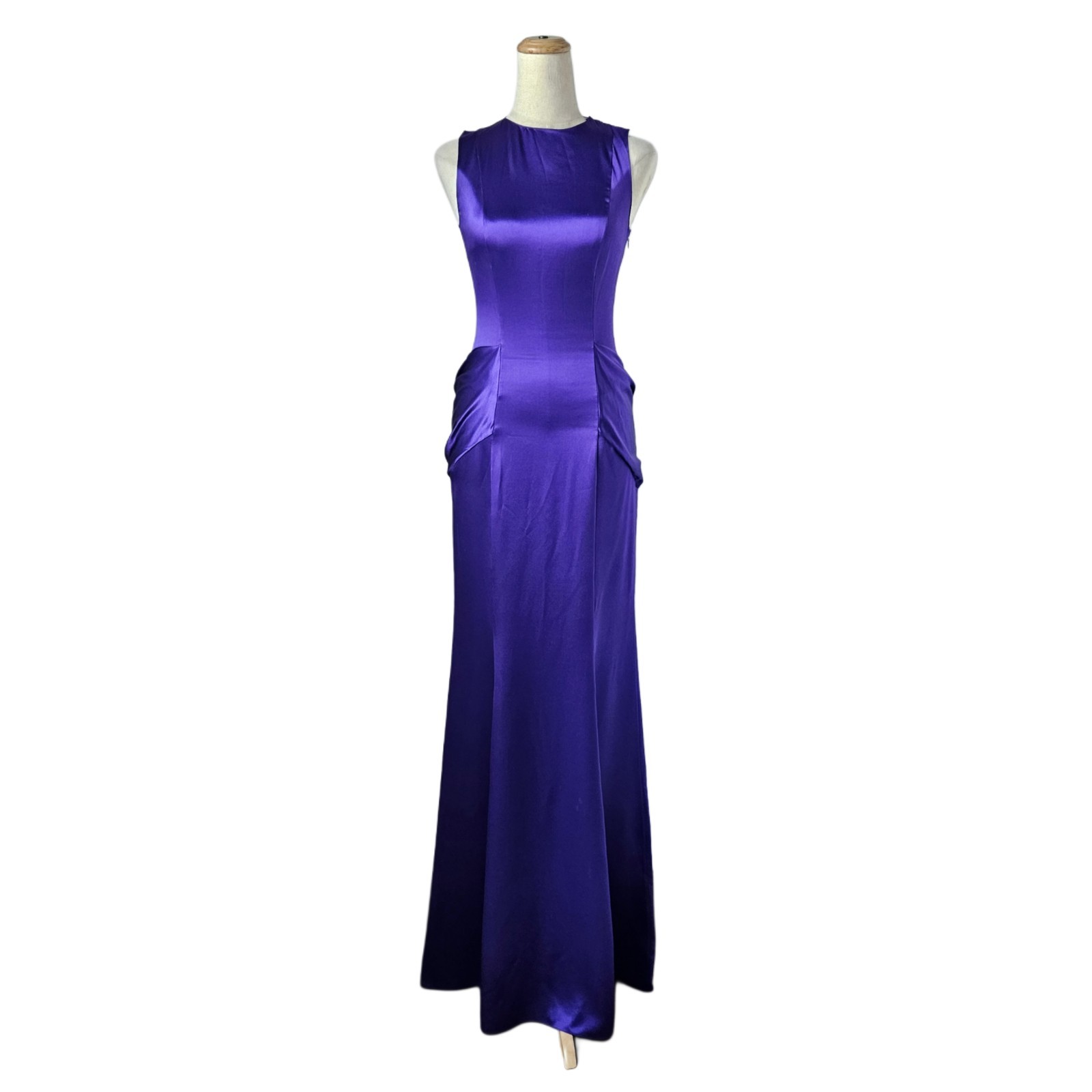 Givenchy Purple Silk With 4G Logo Maxi Long Dress