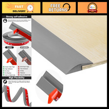 20Ft Self-Adhesive Carpet Transition Strip, PVC Floor Edging Trim, Gray Threshol
