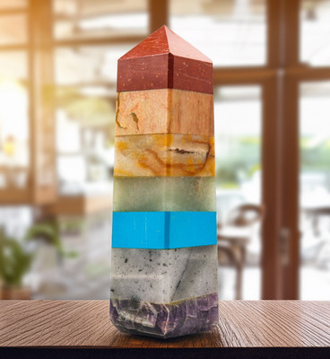 190mm Seven Chakra Meditation Healing Spirit Power Chakra Reiki Stone Tower