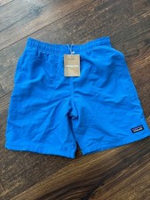 NEW Patagonia Kids Baggies Shorts 7" Lined Vessel Blue SZ Medium