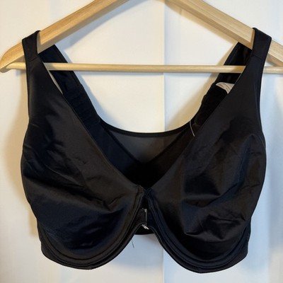 DELIMIRA NWT Front Clasp Racerback Underwire Bra Women's 36H  Black Lined H1