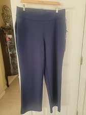 DG2 by Diane Gilman Stretch Pull-On Trouser Pants Blue.