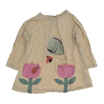 Lindex Kids, Kleid, Größe: 92, Beige/Pink/Grün, Baumwolle, Mädchen #umx