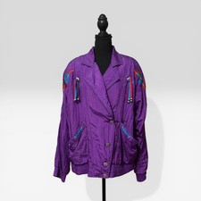 1980 Lavon Vintage Oversized Windbreaker w/ Tribal Embellishments