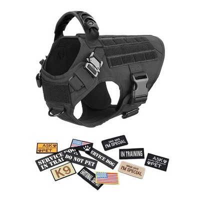 Military Tactical Dog Harness Set | Large K9 Vest | Decorative Accessories