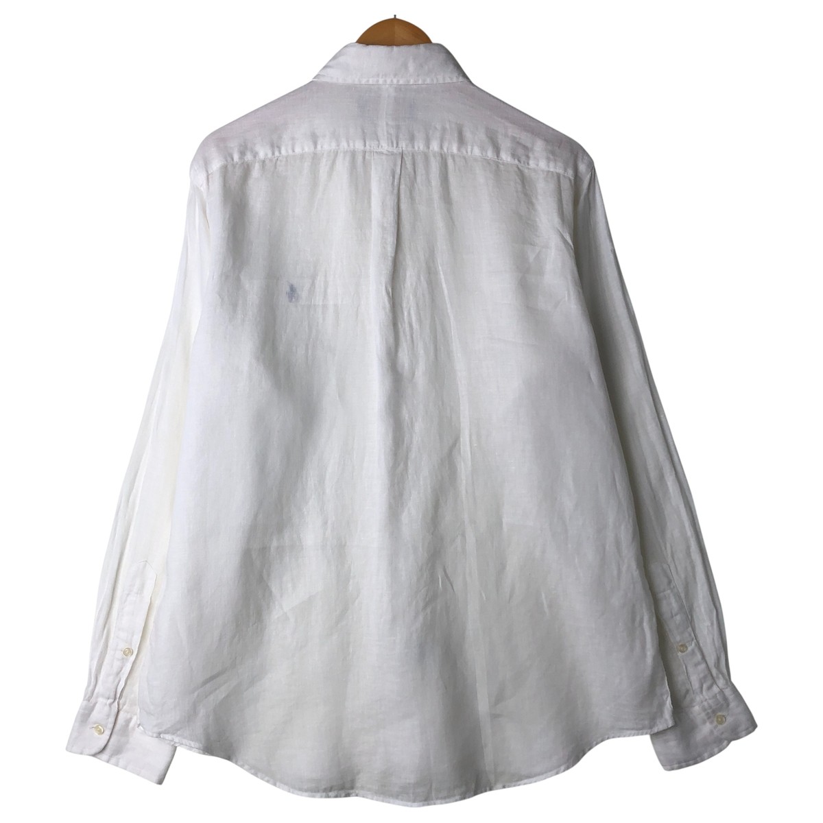 Used Ralph Lauren long-sleeved linen button-down shirt men's size L thumbnail 2
