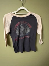 Vtg Y2K Junk Food Winterland collab Lynyrd Skynyrd gray Rock 70s T shirt Sz S