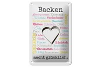 Blechschild Spruch 12X18 Cm Backen Macht GlüCklich Deko Schild