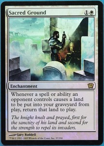 Sacred Ground FOIL 9th Edition Rare Magic Card