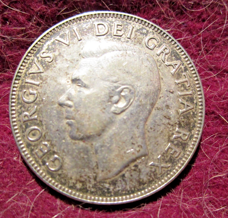 1952 Canada George VI  50 Cents - 80% Silver-