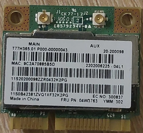 Wlan Mini PCIe 04W3763 BCM943228HMB Broadcom aus Lenovo ThinkPad Edge
