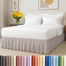 Bedskirt King Size Ruffle - 12 inch Drop Dust Ruffle Bed Skirt with Platform ...