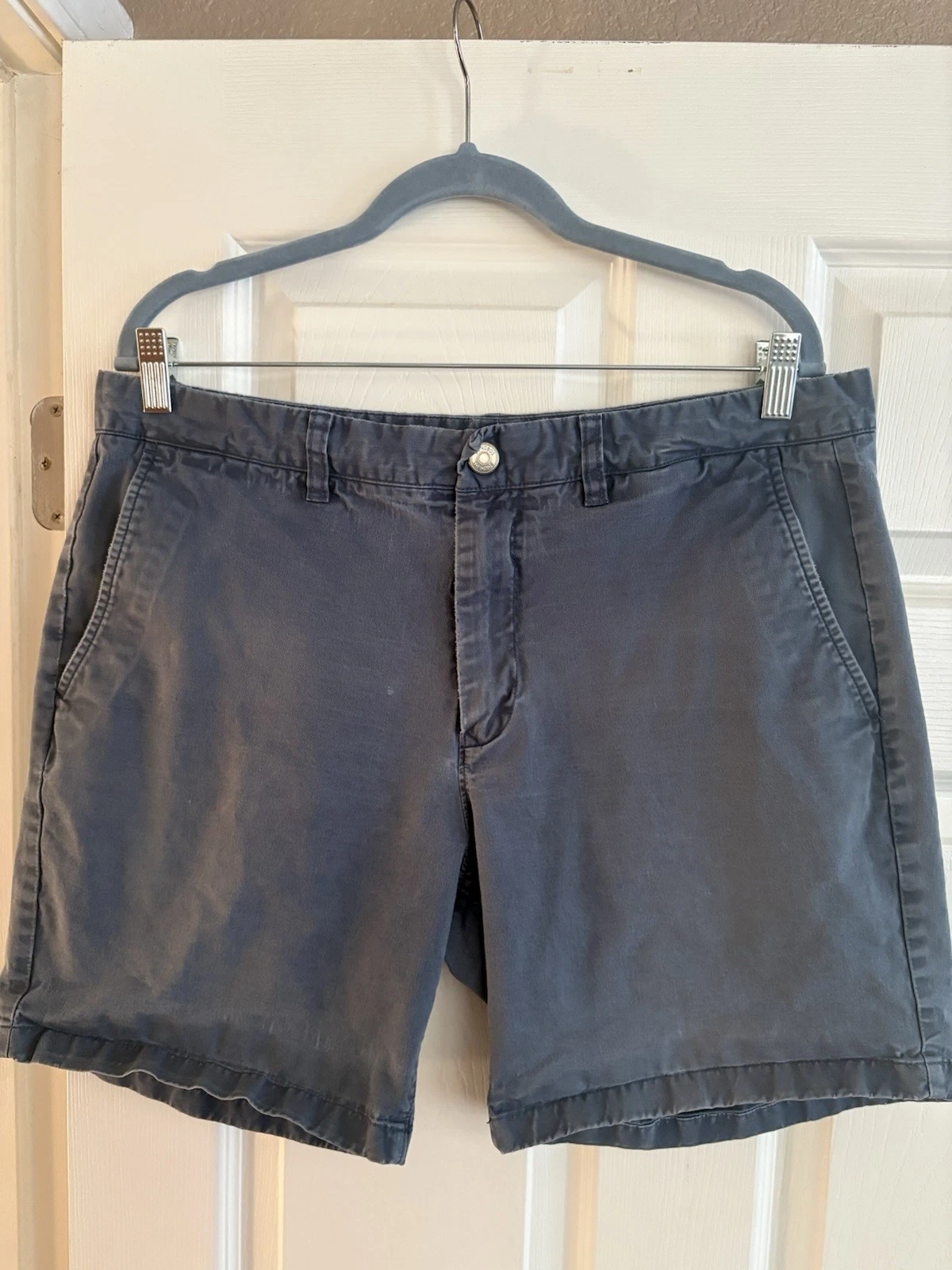 Bonobos Gray Chino Shorts 7" Inseam Stretch Cotton Flat Front Pockets size 35