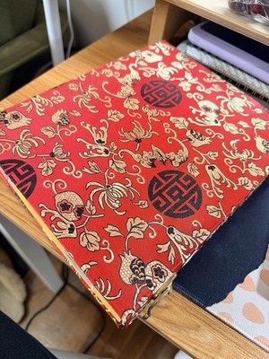 Trademark Games Mah Jong Chinese Tile Game Set w/ Red Gold Fabric Case