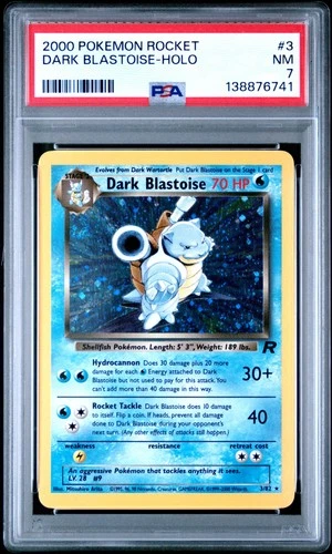 2000 POKEMON ROCKET #3 DARK BLASTOISE-HOLO PSA 7