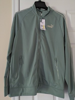 Puma Men's ESS Piped Tricot FZ Track Jacket Green Moon size M - New