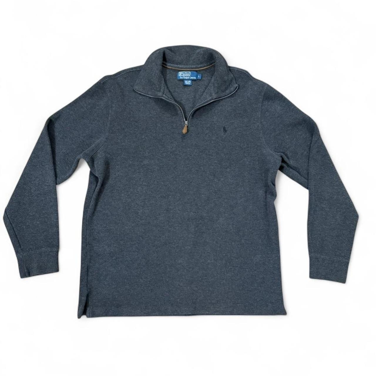 Vintage Polo Ralph Lauren grey quarter zip cotton pullover Size L
