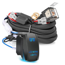 Nirider Wiring Harness 2 Lead, 12V 40A Rocker Switch Relay Fuse Nylon Wiring Har