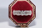 18k Gold Natural Baguette Cut Diamond And Brilliant Cut Diamond Band Ring