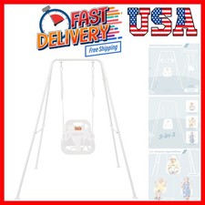 Toddler Swing with Foldable Metal Stand for Toddlers Aged 1 10 , 3-in-1 Baby ...