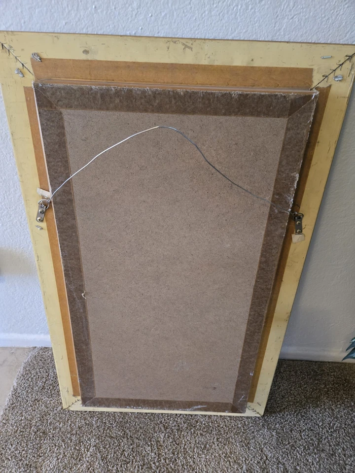 西班牙手工雕刻3D金双木框架瓷花玻璃下 — 第 4/4 张图片