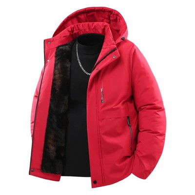 Men Parkas Winter Casual Jacket Mens Cold-proof Solid Color Jacket Warm Thick Ho