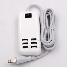 Cargador USB multipuerto 6 puertos adaptador de pared concentrador de viaje fuente de alimentación de CA enchufe de EE. UU.