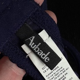 AUBADE Paris Size 34D Fleur de Toi Half Cup Underwire Bra Blue/Black/White